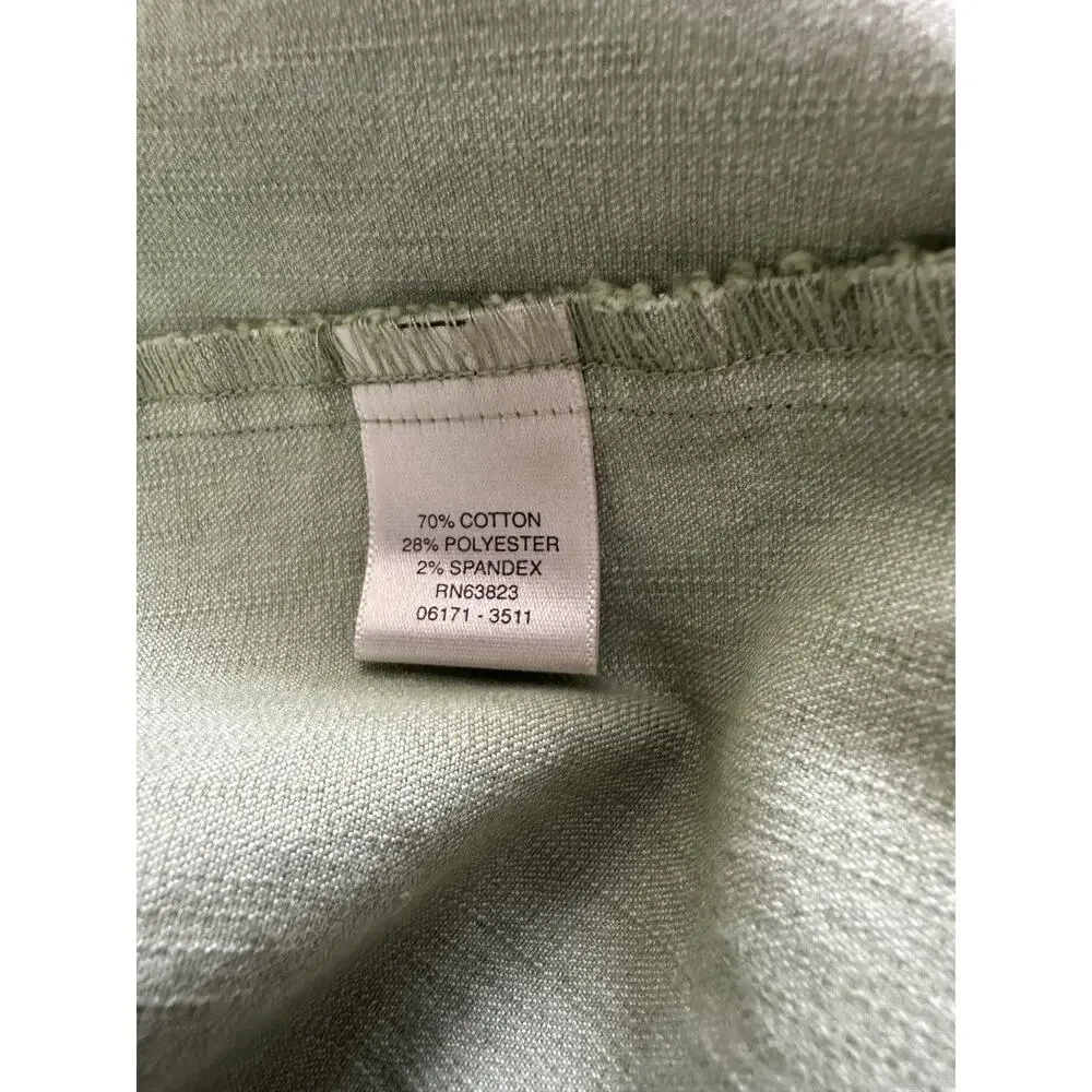 Christopher & Banks Women's Green Stretch Button Front Knee Length Skirt Size 4 - Picture 15 of 15